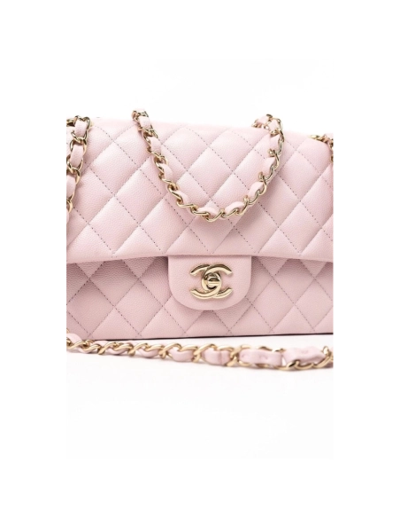 Chanel Medium Classic Double Flap Light Pink Caviar Light Gold Hardware,CHANEL,BAGS