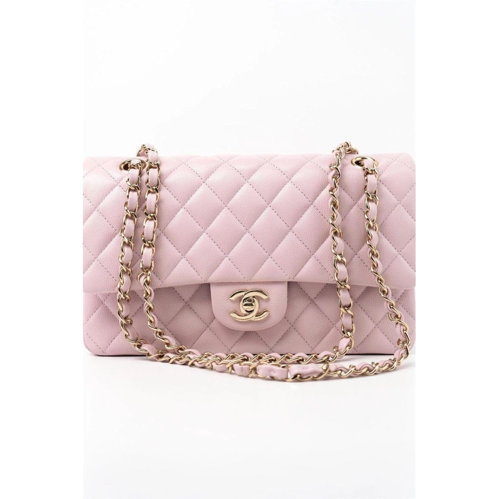Chanel Medium Classic Double Flap Light Pink Caviar Light Gold Hardware,CHANEL,BAGS