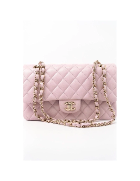 Chanel Medium Classic Double Flap Light Pink Caviar Light Gold Hardware,CHANEL,BAGS