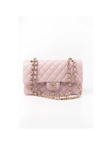 Chanel Medium Classic Double Flap Light Pink Caviar Light Gold Hardware,CHANEL,BAGS