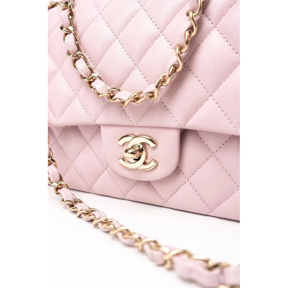 Chanel Medium Classic Double Flap Light Pink Caviar Light Gold Hardware,CHANEL,BAGS