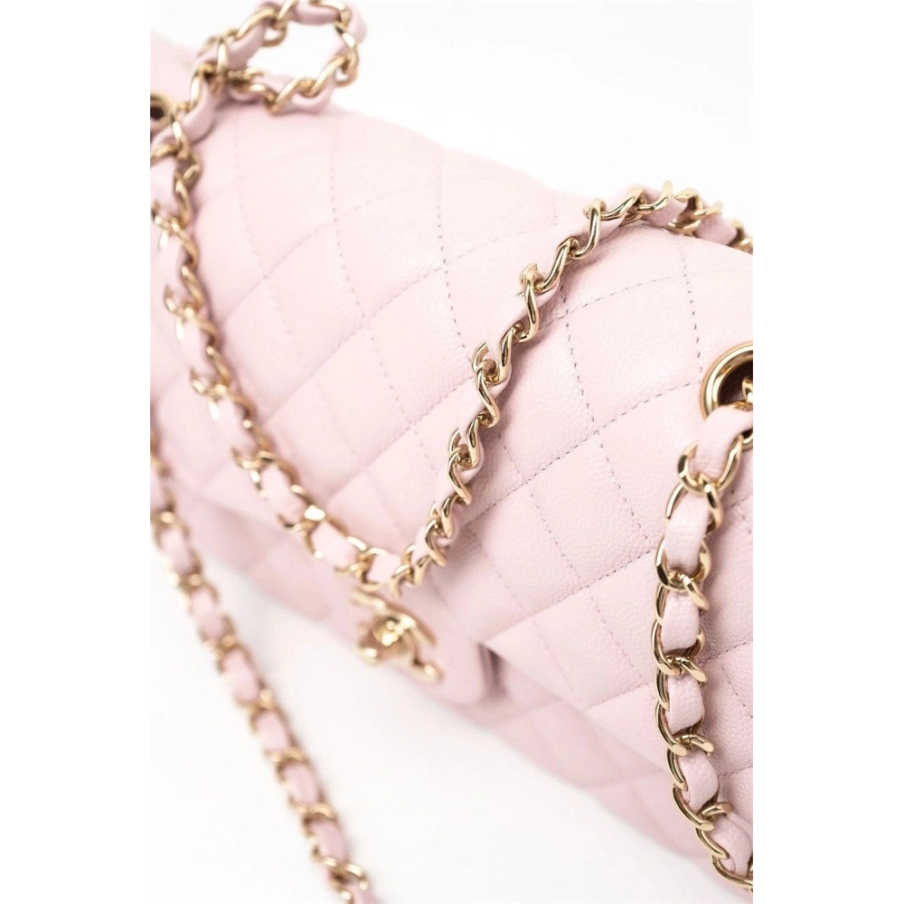 Chanel Medium Classic Double Flap Light Pink Caviar Light Gold Hardware,CHANEL,BAGS