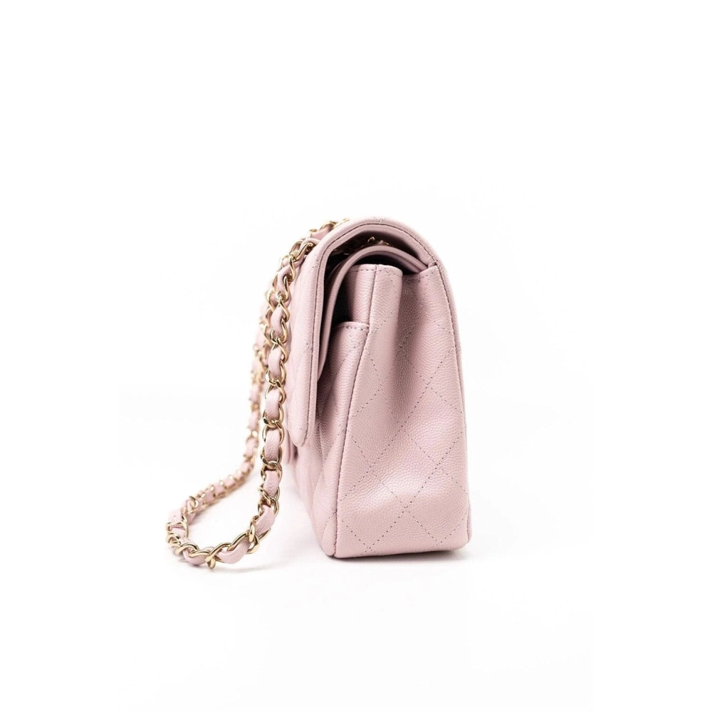 Chanel Medium Classic Double Flap Light Pink Caviar Light Gold Hardware,CHANEL,BAGS