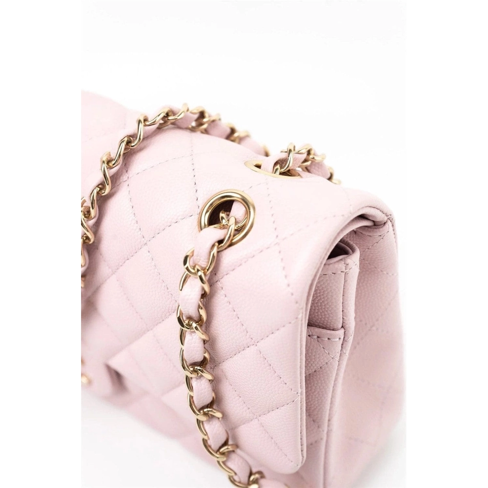 Chanel Medium Classic Double Flap Light Pink Caviar Light Gold Hardware,CHANEL,BAGS