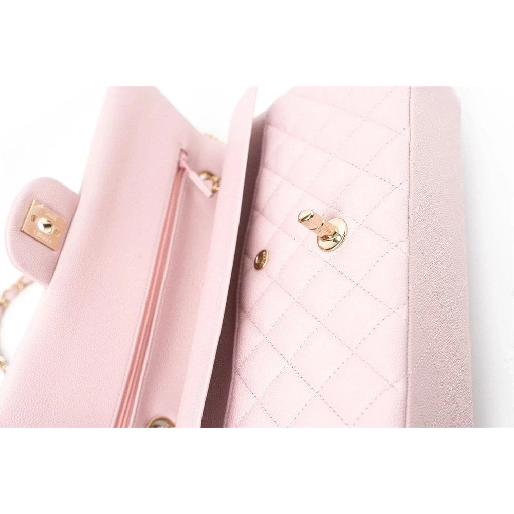 Chanel Medium Classic Double Flap Light Pink Caviar Light Gold Hardware,CHANEL,BAGS