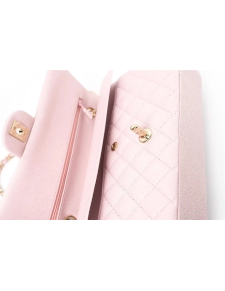 Chanel Medium Classic Double Flap Light Pink Caviar Light Gold Hardware,CHANEL,BAGS