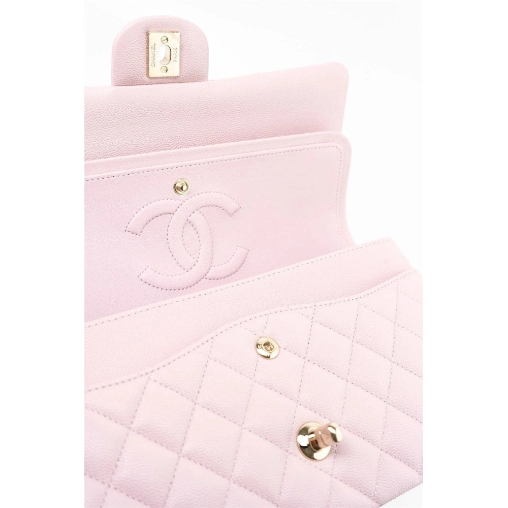 Chanel Medium Classic Double Flap Light Pink Caviar Light Gold Hardware,CHANEL,BAGS