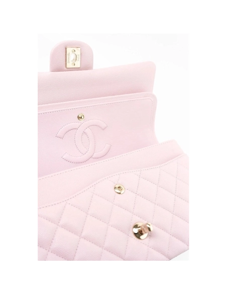 Chanel Medium Classic Double Flap Light Pink Caviar Light Gold Hardware,CHANEL,BAGS