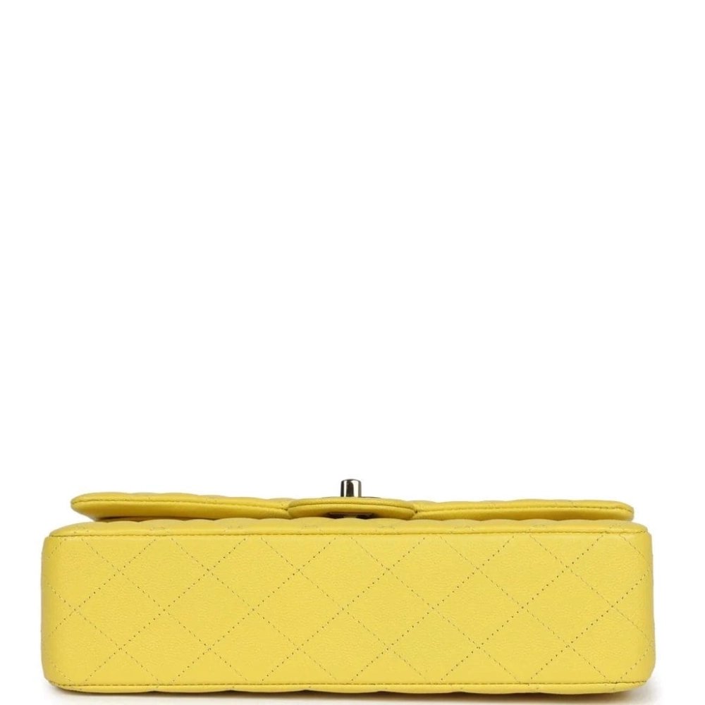 Chanel Medium Classic Double Flap Yellow Caviar Light Gold Hardware,CHANEL,BAGS