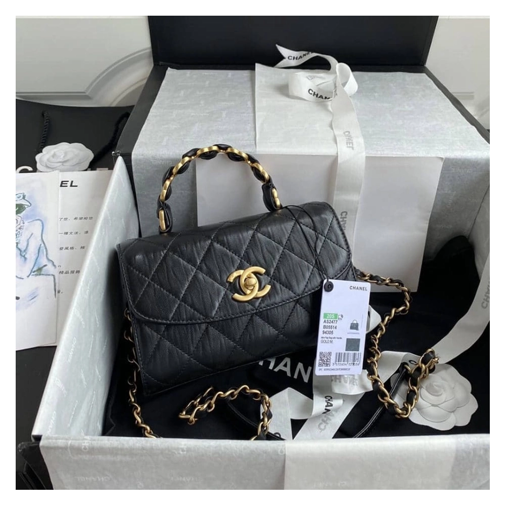 CHANEL Mini Flap Bag With Top Handle AS2477,CHANEL,BAGS