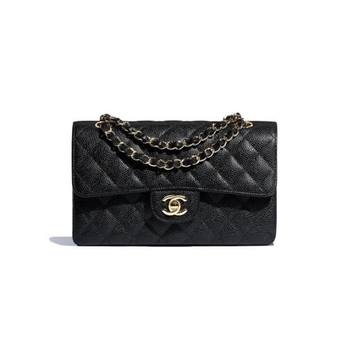 CHANEL SMALL CLASSIC HANDBAG Grained Calfskin Gold Metal,CHANEL,BAGS