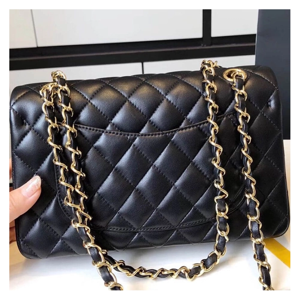 CHANEL SMALL CLASSIC HANDBAG LAMBSKIN GOLD METAL,CHANEL,BAGS