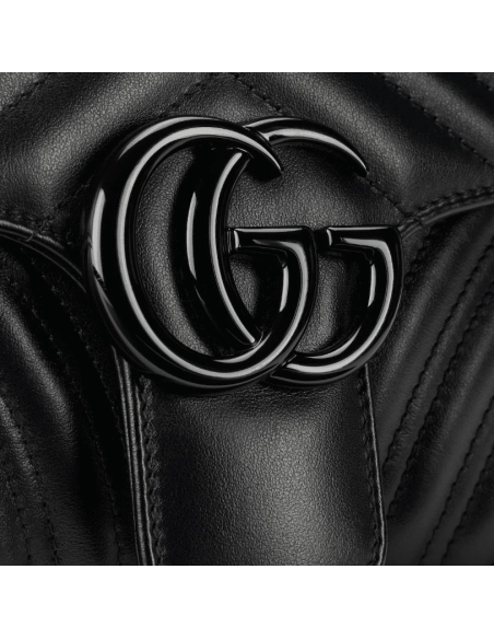 GG Marmont Medium Shoulder Bag Black Leather,GUCCI,BAGS