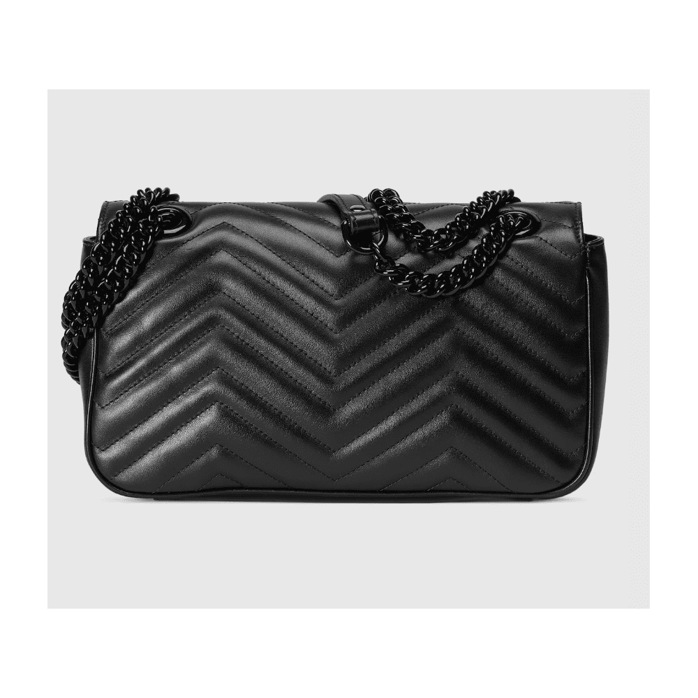 GG Marmont Medium Shoulder Bag Black Leather,GUCCI,BAGS