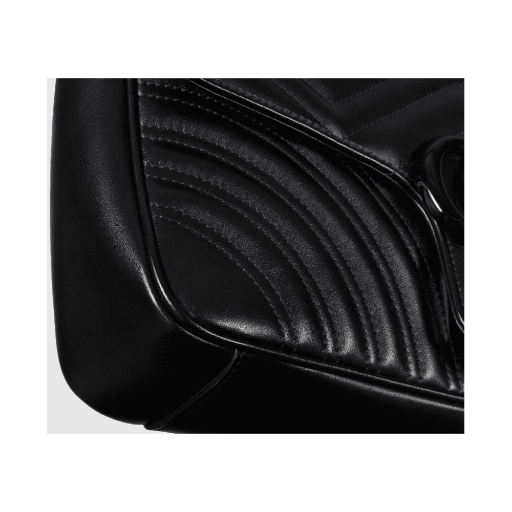 GG Marmont Medium Shoulder Bag Black Leather,GUCCI,BAGS