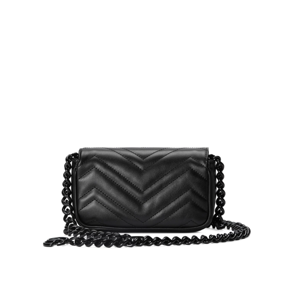 Gucci GG Marmont Belt Bag (Black),GUCCI,BAGS