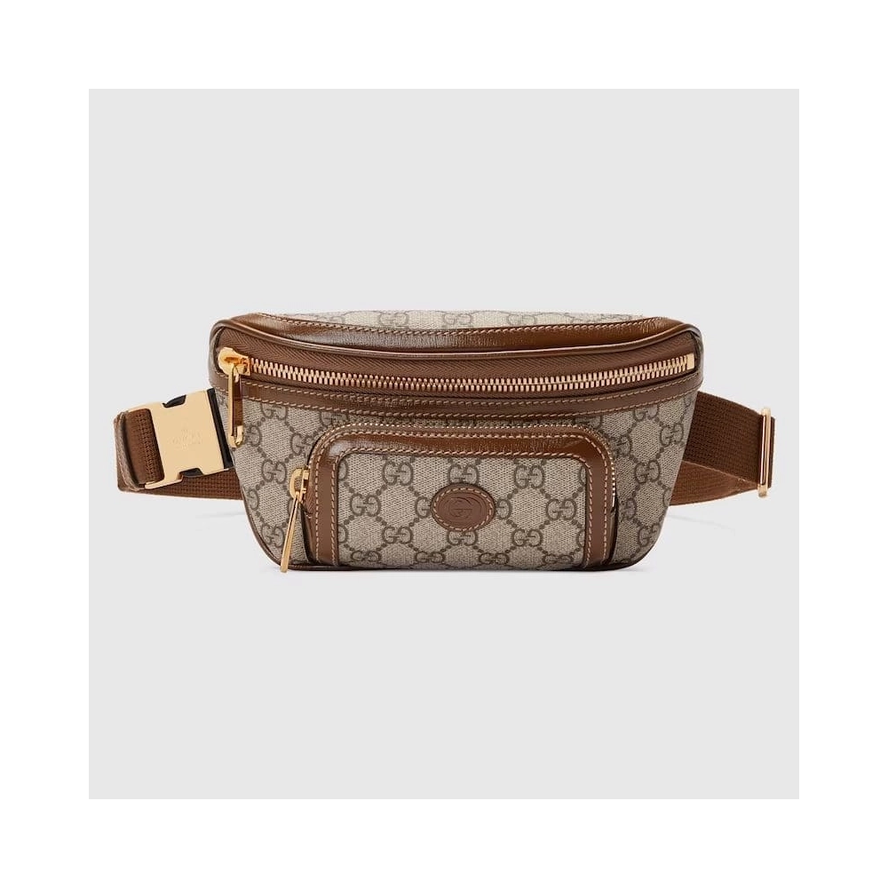 GUCCI BELT BAG WITH INTERLOCKING G,GUCCI,BAGS