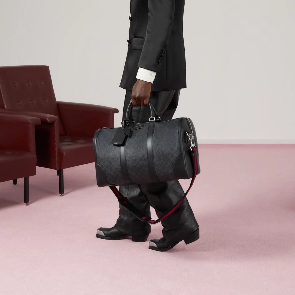 GUCCI BLACK CARRY ON DUFFLE,GUCCI,BAGS