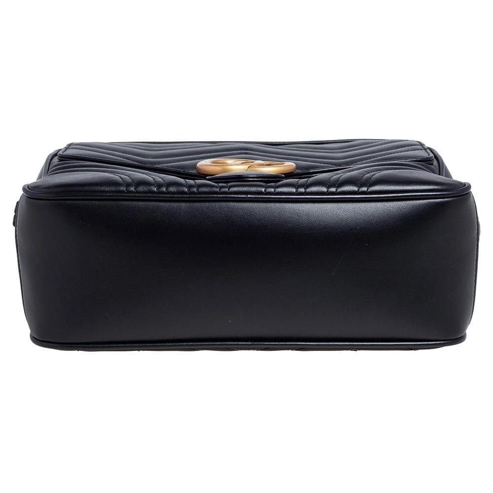 Gucci Black Matelasse Leather Small GG Marmont Bag,GUCCI,BAGS