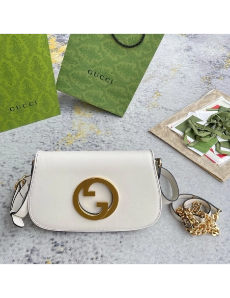 GUCCI BLONDIE SHOULDER BAG WHITE,GUCCI,BAGS