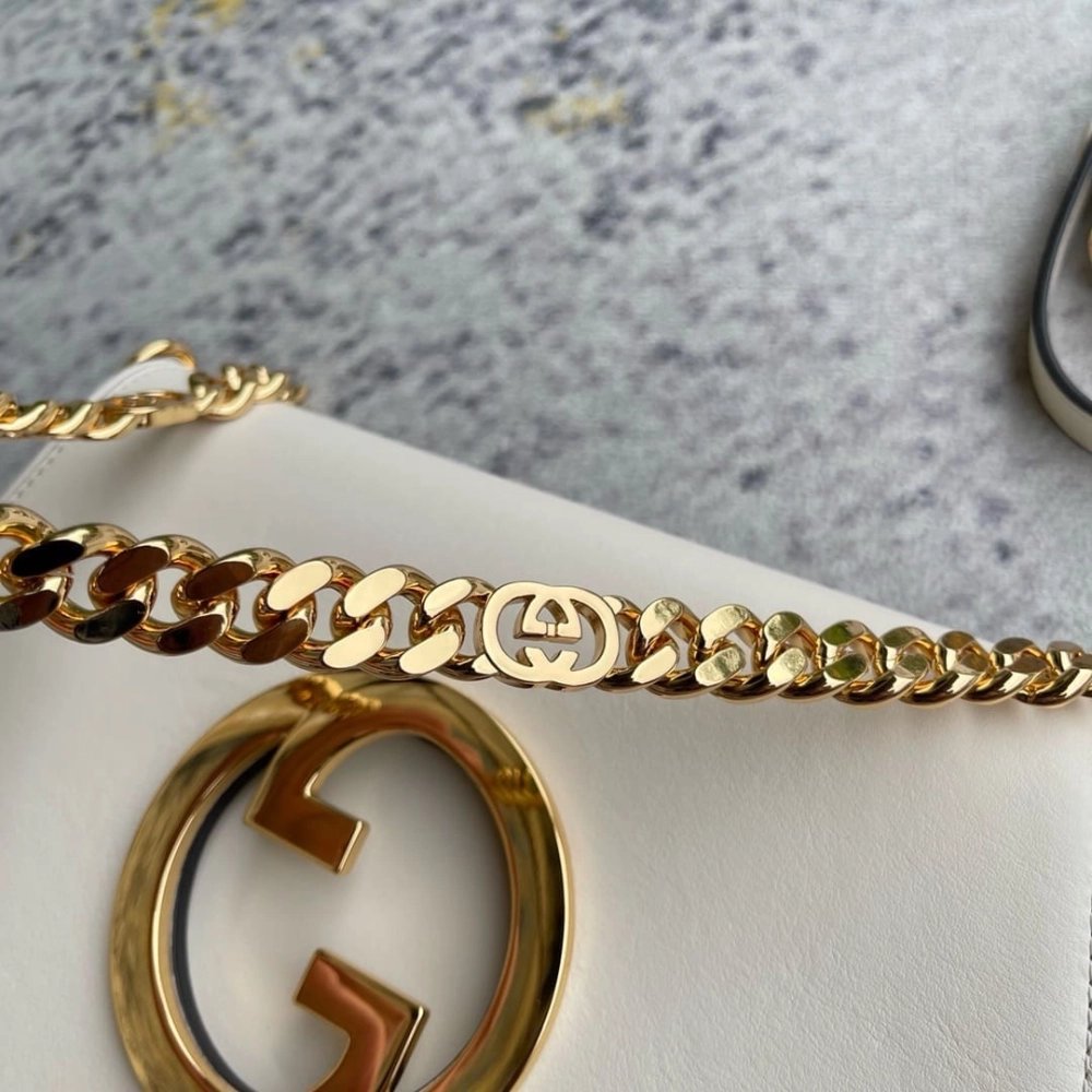 GUCCI BLONDIE SHOULDER BAG WHITE,GUCCI,BAGS