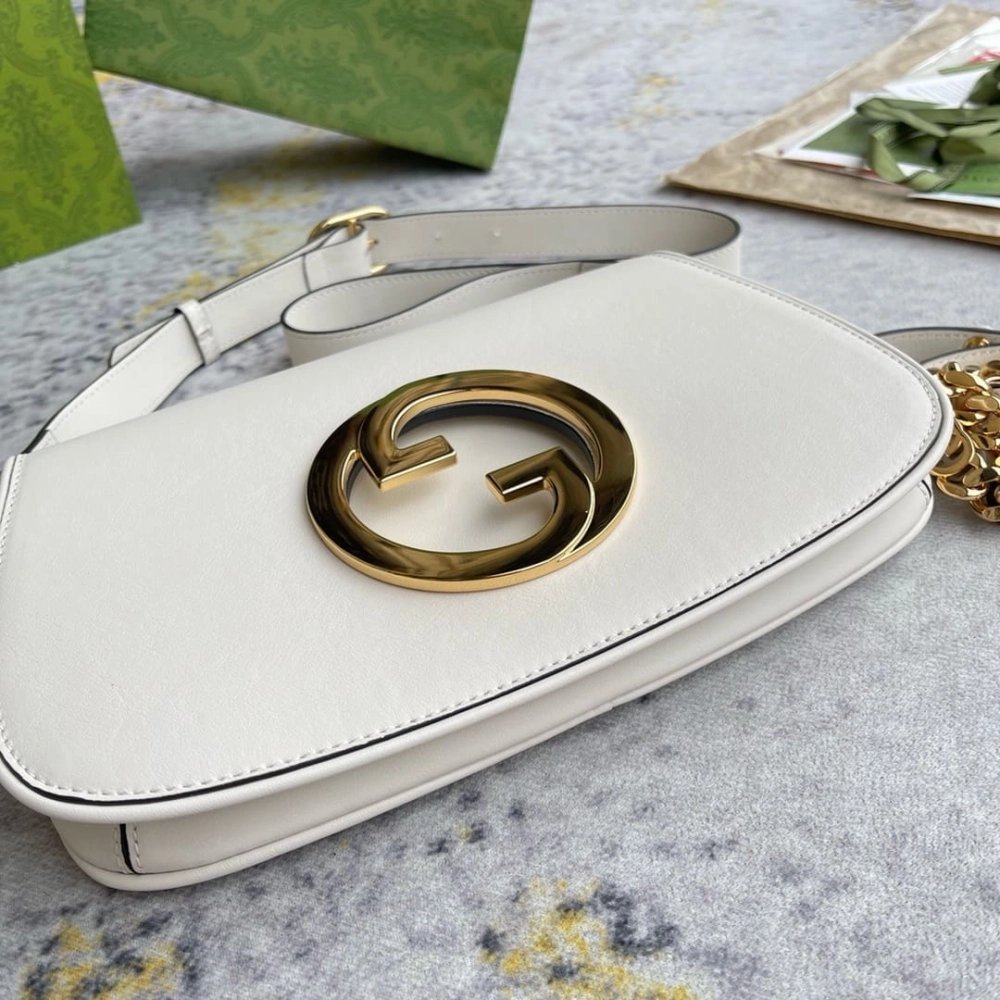 GUCCI BLONDIE SHOULDER BAG WHITE,GUCCI,BAGS