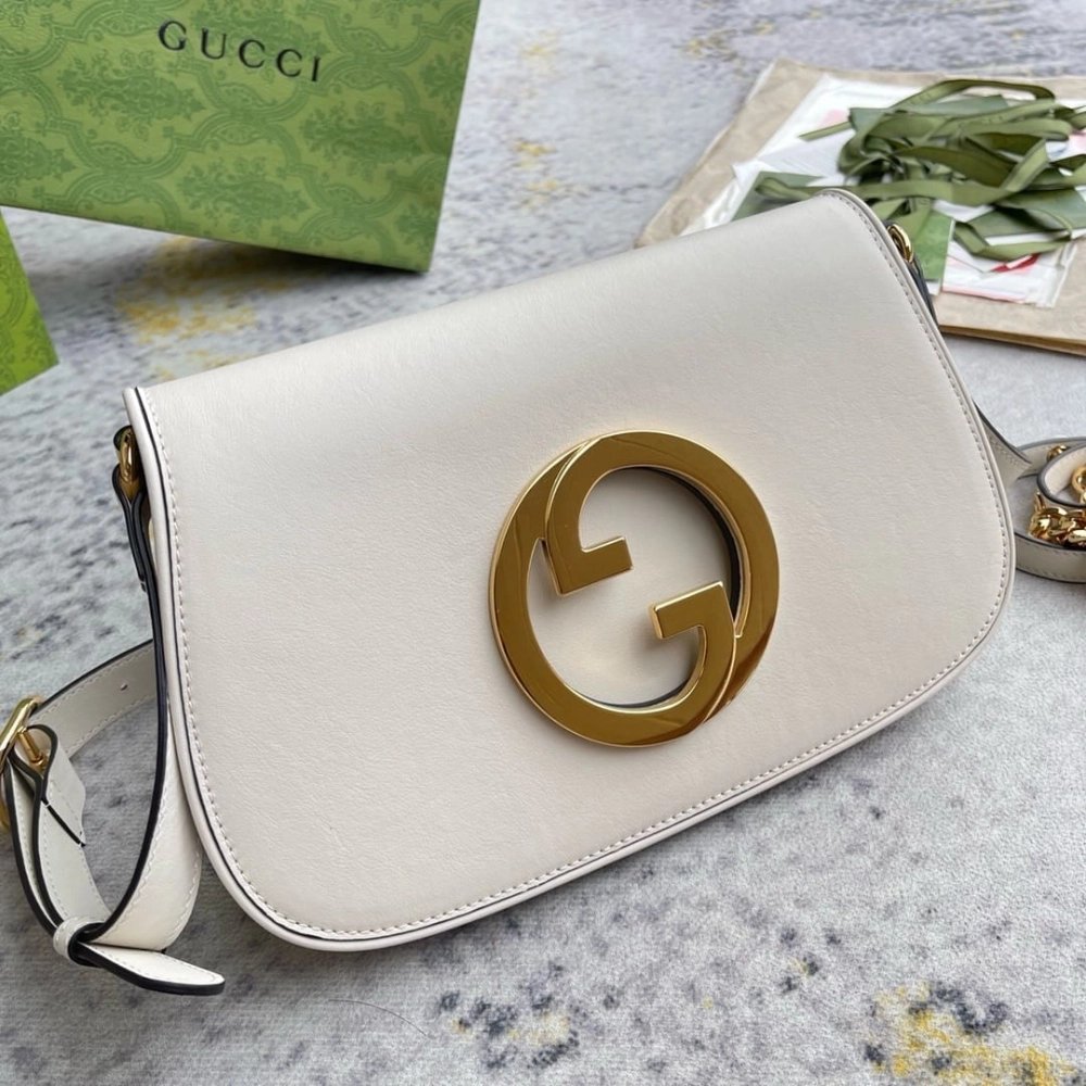 GUCCI BLONDIE SHOULDER BAG WHITE,GUCCI,BAGS