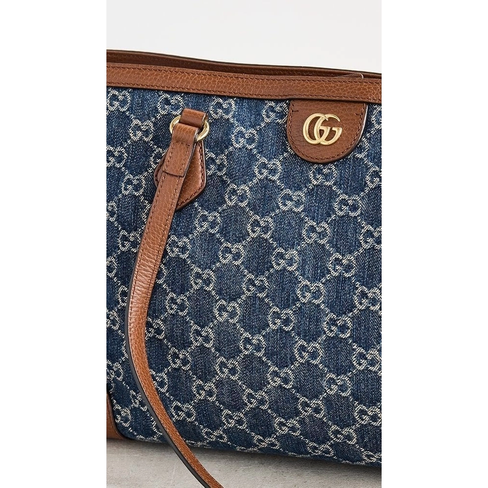 Gucci Blue Denim Ophidia Medium Tote,GUCCI,BAGS