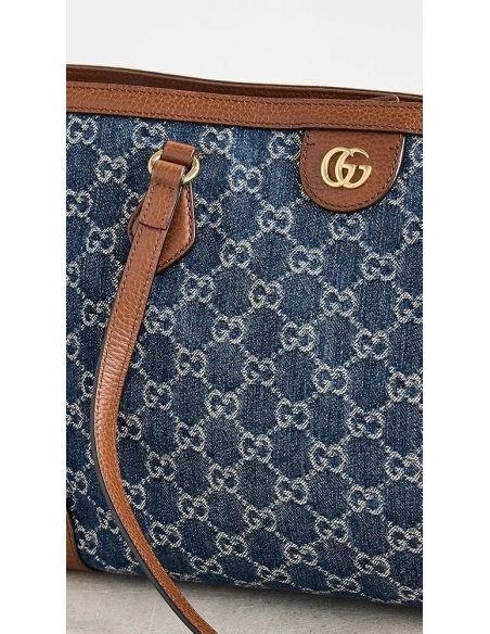 Gucci Blue Denim Ophidia Medium Tote,GUCCI,BAGS