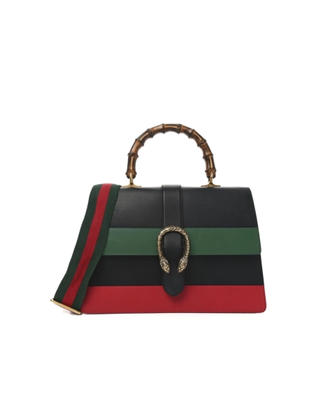 Gucci Calfskin Bamboo Web Dionysus Top Handle Bag,GUCCI,BAGS