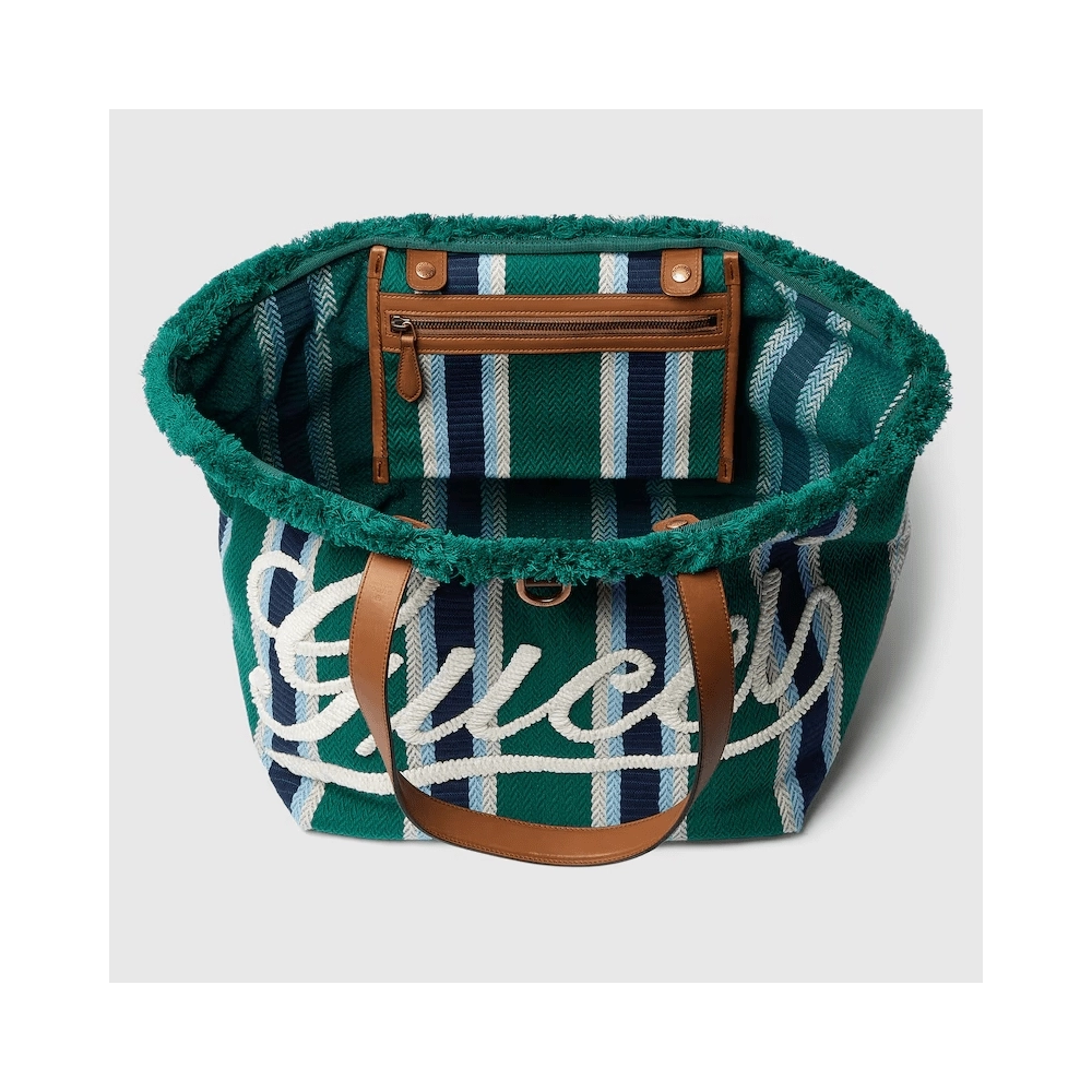 GUCCI EMBROIDERED MEDIUM CANVAS TOTE BAG,GUCCI,BAGS