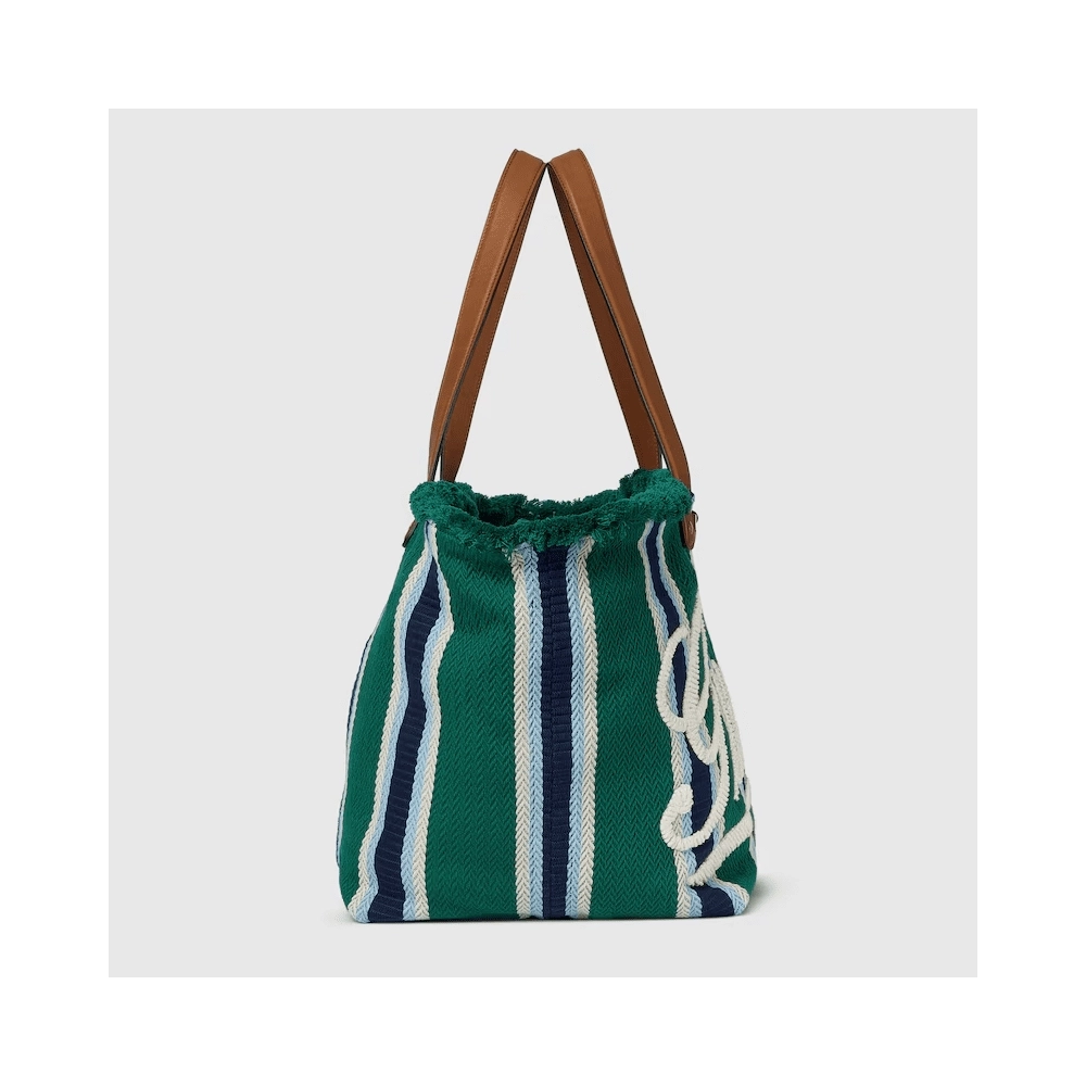 GUCCI EMBROIDERED MEDIUM CANVAS TOTE BAG,GUCCI,BAGS