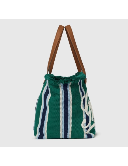 GUCCI EMBROIDERED MEDIUM CANVAS TOTE BAG,GUCCI,BAGS