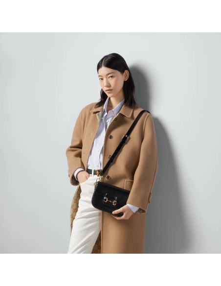 GUCCI HORSEBIT 1955 MINI BAG BLACK,GUCCI,BAGS