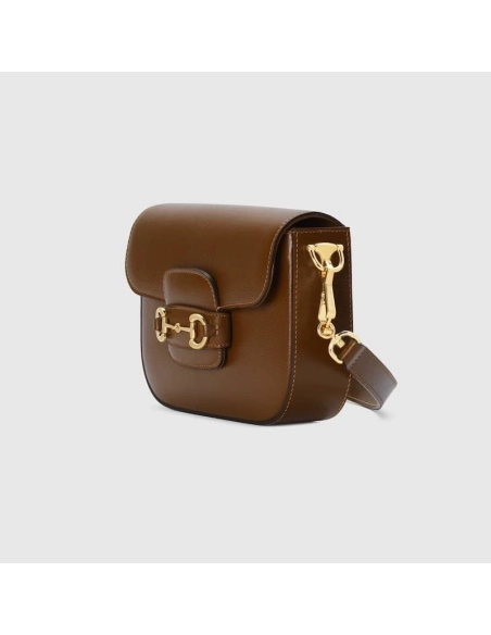GUCCI HORSEBIT 1955 MINI BAG BROWN,GUCCI,BAGS