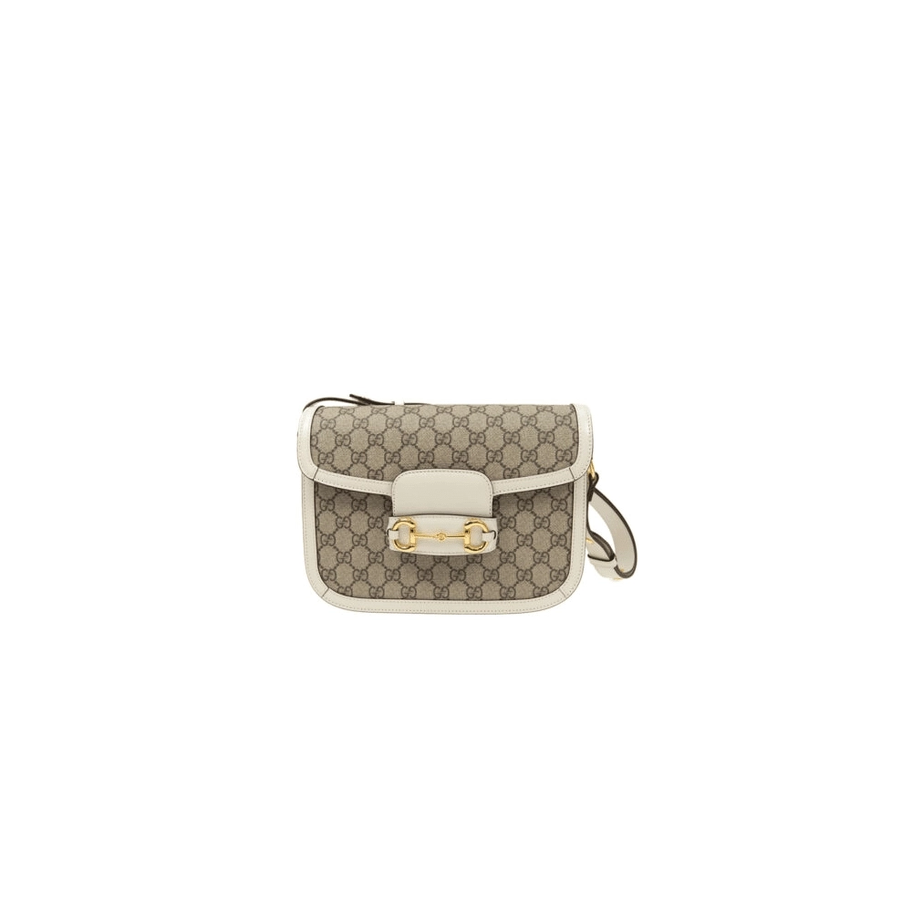 GUCCI Horsebit 1955 Shoulder Bag 602204 White,GUCCI,BAGS