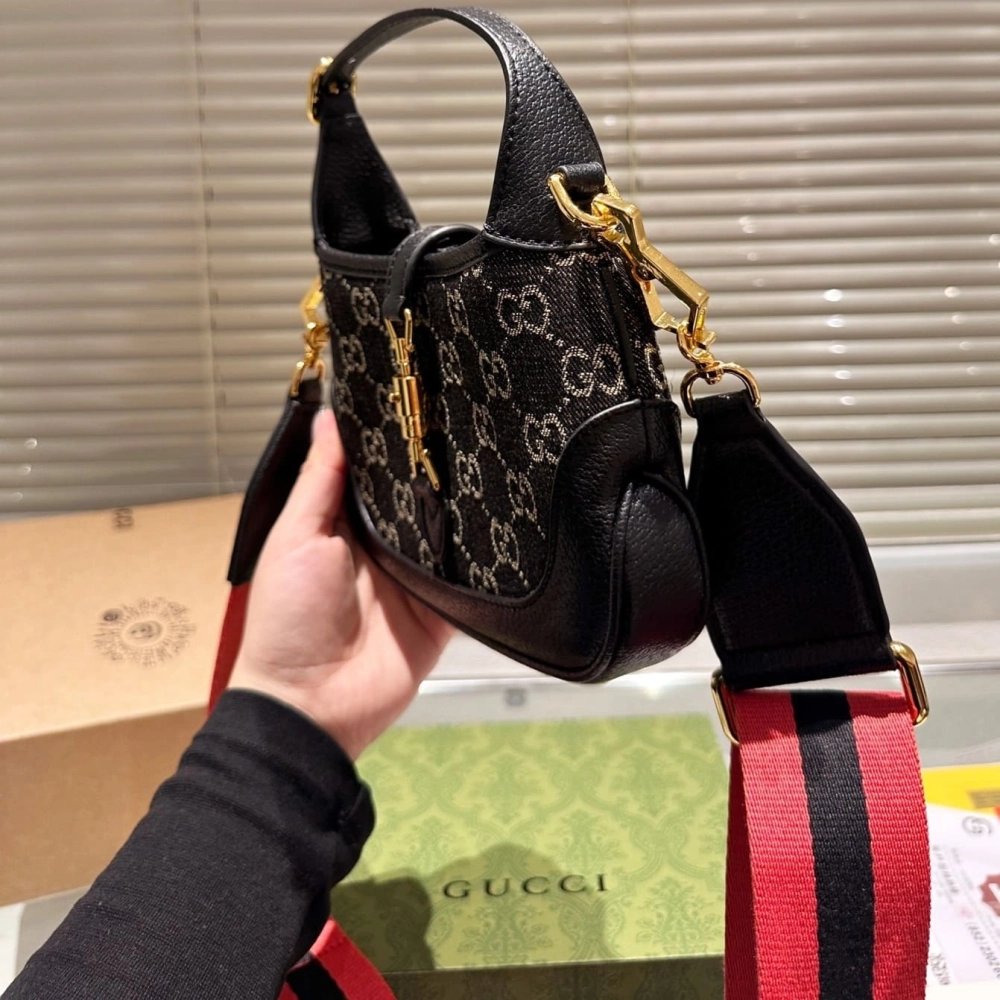 Gucci Jackie 1961 Cloth Crossbody Bag,GUCCI,BAGS