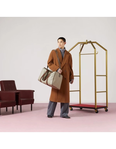 Gucci Large Duffle Bag With Web,GUCCI,BAGS