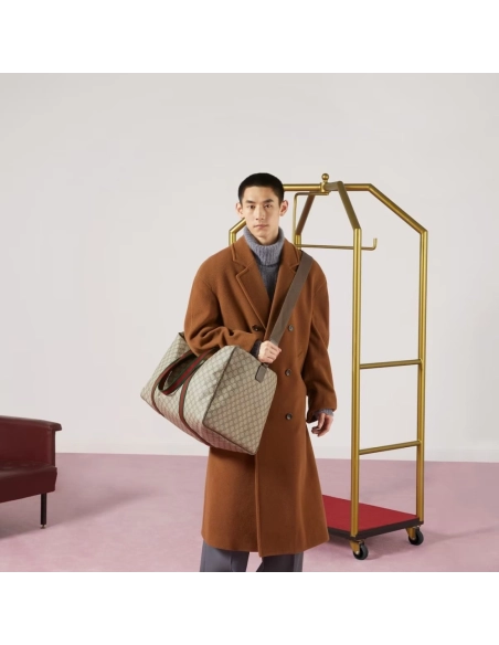 Gucci Large Duffle Bag With Web,GUCCI,BAGS