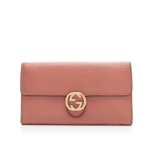 Gucci Leather Interlocking G Icon Continental Wallet (SHF 23213),GUCCI,BAGS