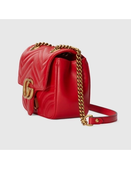 GUCCI MARMONT MINI SHOULDER BAG (RED),GUCCI,BAGS