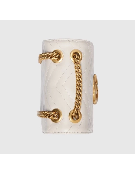 GUCCI MARMONT MINI SHOULDER BAG (White),GUCCI,BAGS