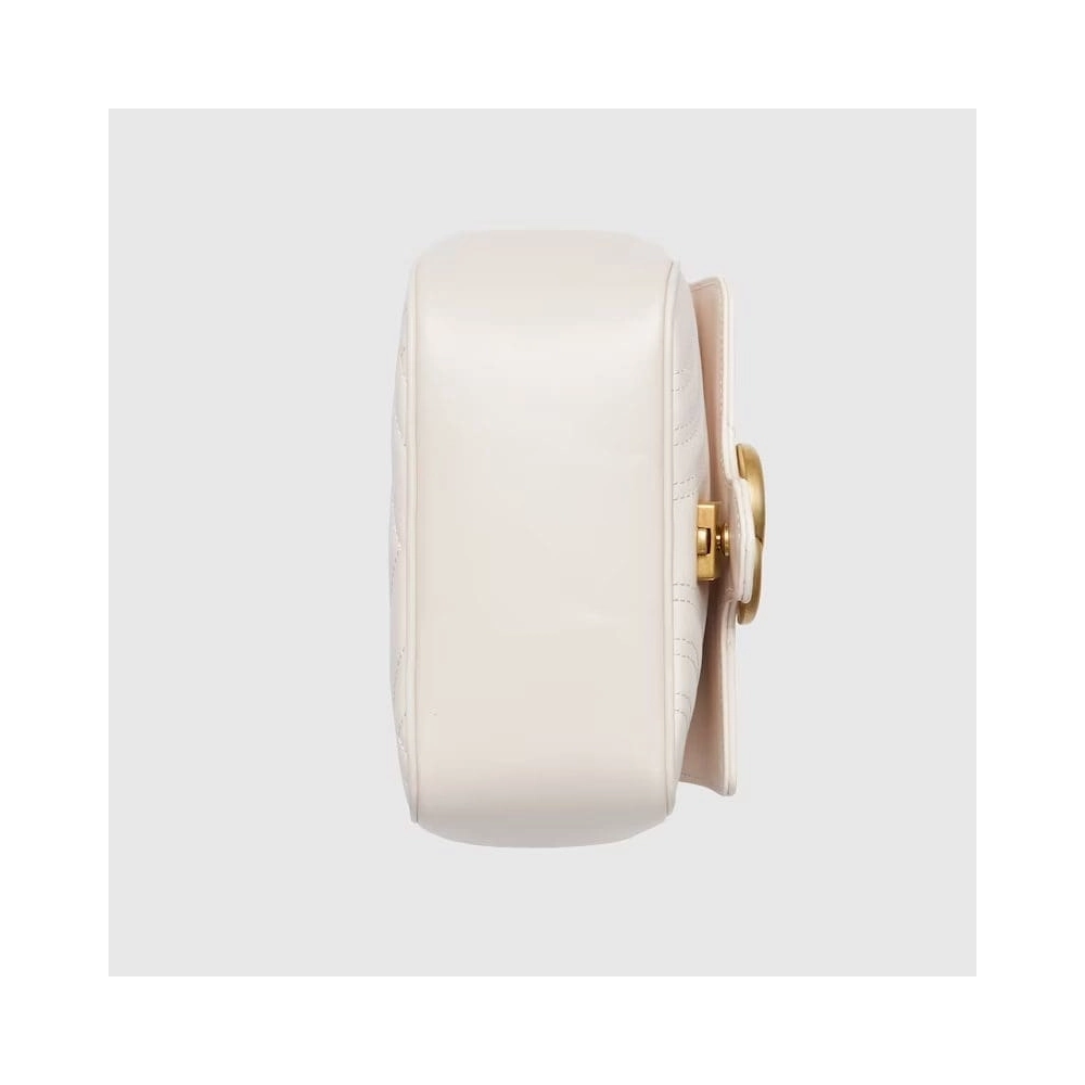 GUCCI MARMONT MINI SHOULDER BAG (White),GUCCI,BAGS