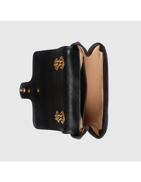 GUCCI MARMONT MINI SHOULDER BAG BLACK,GUCCI,BAGS