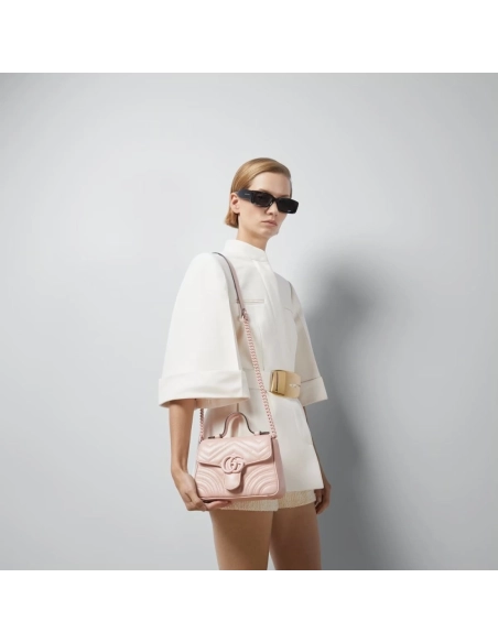 GUCCI MARMONT MINI TOP HANDLE BAG,GUCCI,BAGS