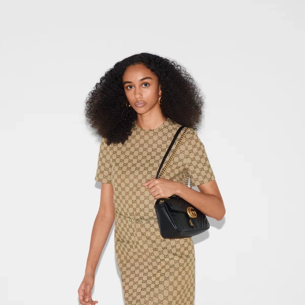 GUCCI MARMONT SMALL MATELASSe SHOULDER BAG,GUCCI,BAGS