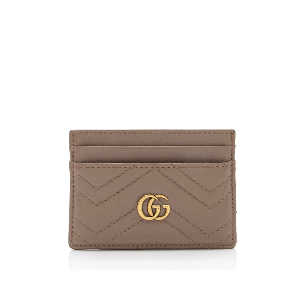 Gucci Matelasse Leather GG Marmont Card Case (SHF OTHyTR),GUCCI,BAGS