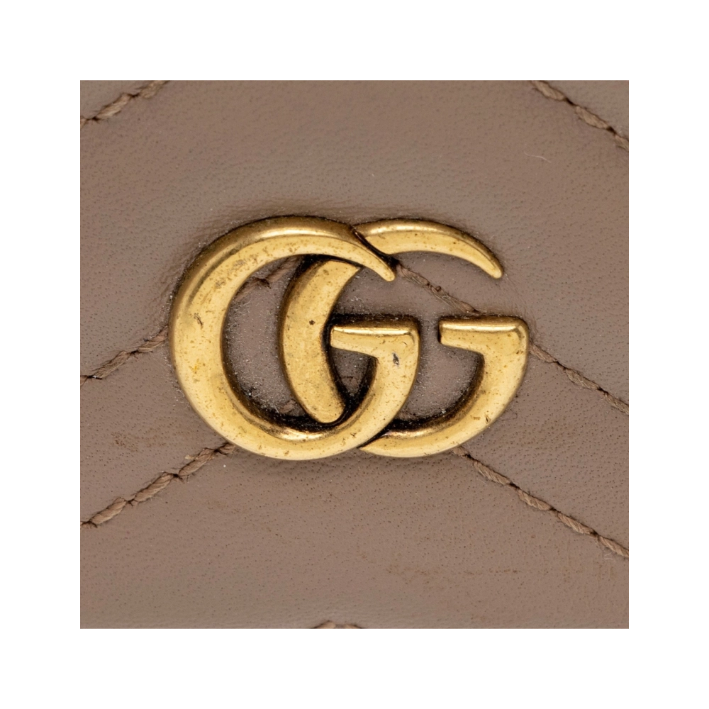 Gucci Matelasse Leather GG Marmont Card Case (SHF OTHyTR),GUCCI,BAGS