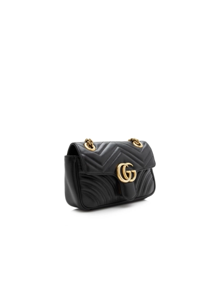 Gucci Matelasse Leather GG Marmont Mini Shoulder Bag (SHF V1dIip),GUCCI,BAGS