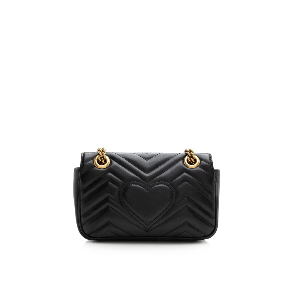 Gucci Matelasse Leather GG Marmont Mini Shoulder Bag (SHF V1dIip),GUCCI,BAGS